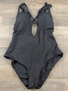 NEW- Becca Black Plunging One Piece